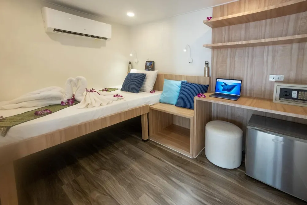 Upper Deck Master cabin set up with one large single bed