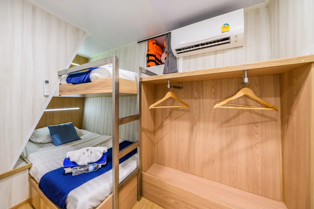Andaman Twin B cabin on Deep Andaman Queen — bunk bed and wardrobe