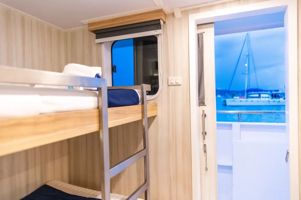 Twin Ocean Front cabin on the main deck of Deep Andaman Queen