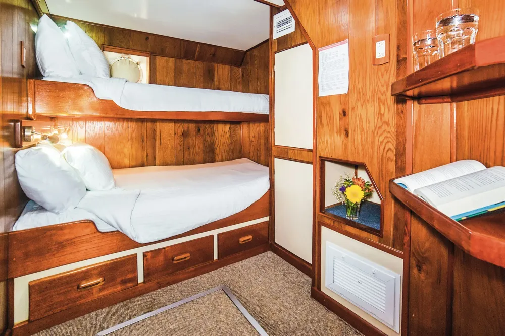 Ящики под нижней кроватью и письменный столик в каюте Stateroom