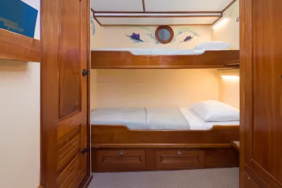 Bunk-style cabin on Sea Hunter seen from the doorway