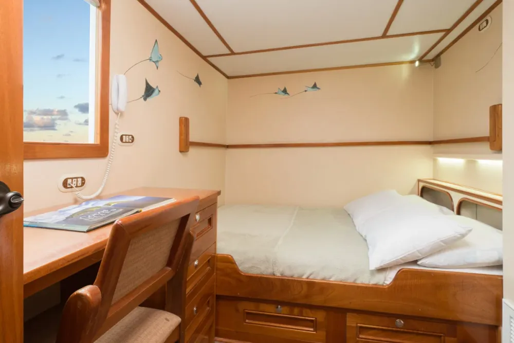 Desk by the window in a Sea Hunter suite