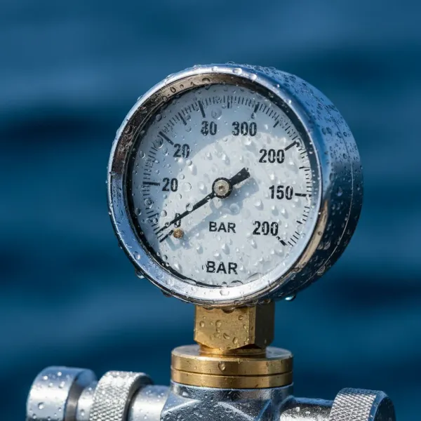 Баллон акваланга крупным планом