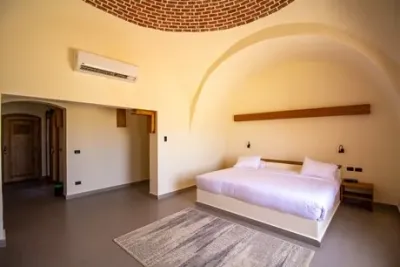 Premium Deluxe chalet bedroom with a vaulted ceiling
