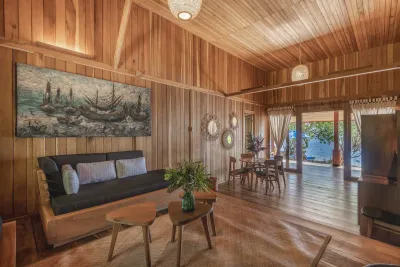 Living area of the two-bedroom beach villa