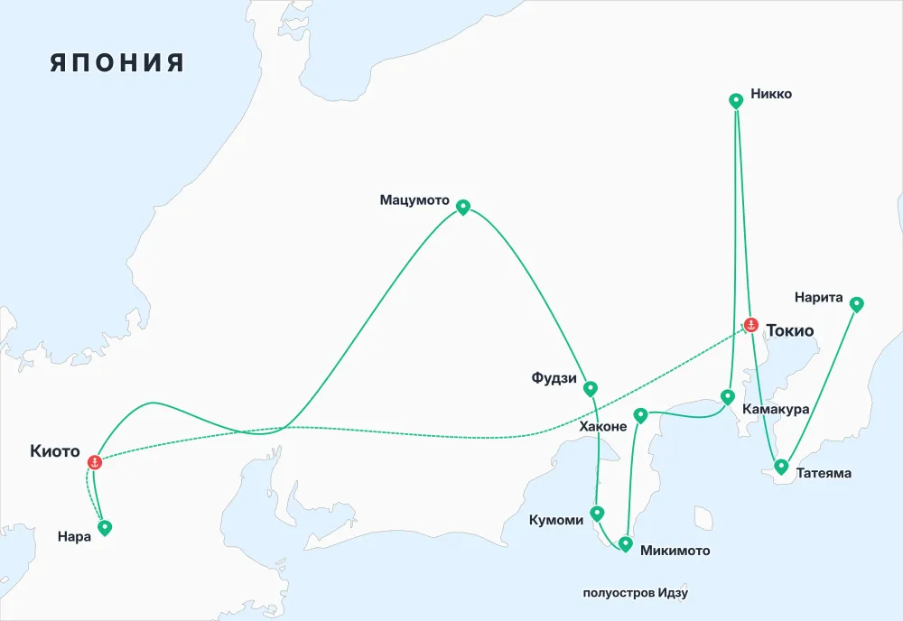 Карта путешествия — Япония. От самураев до технологий будущего