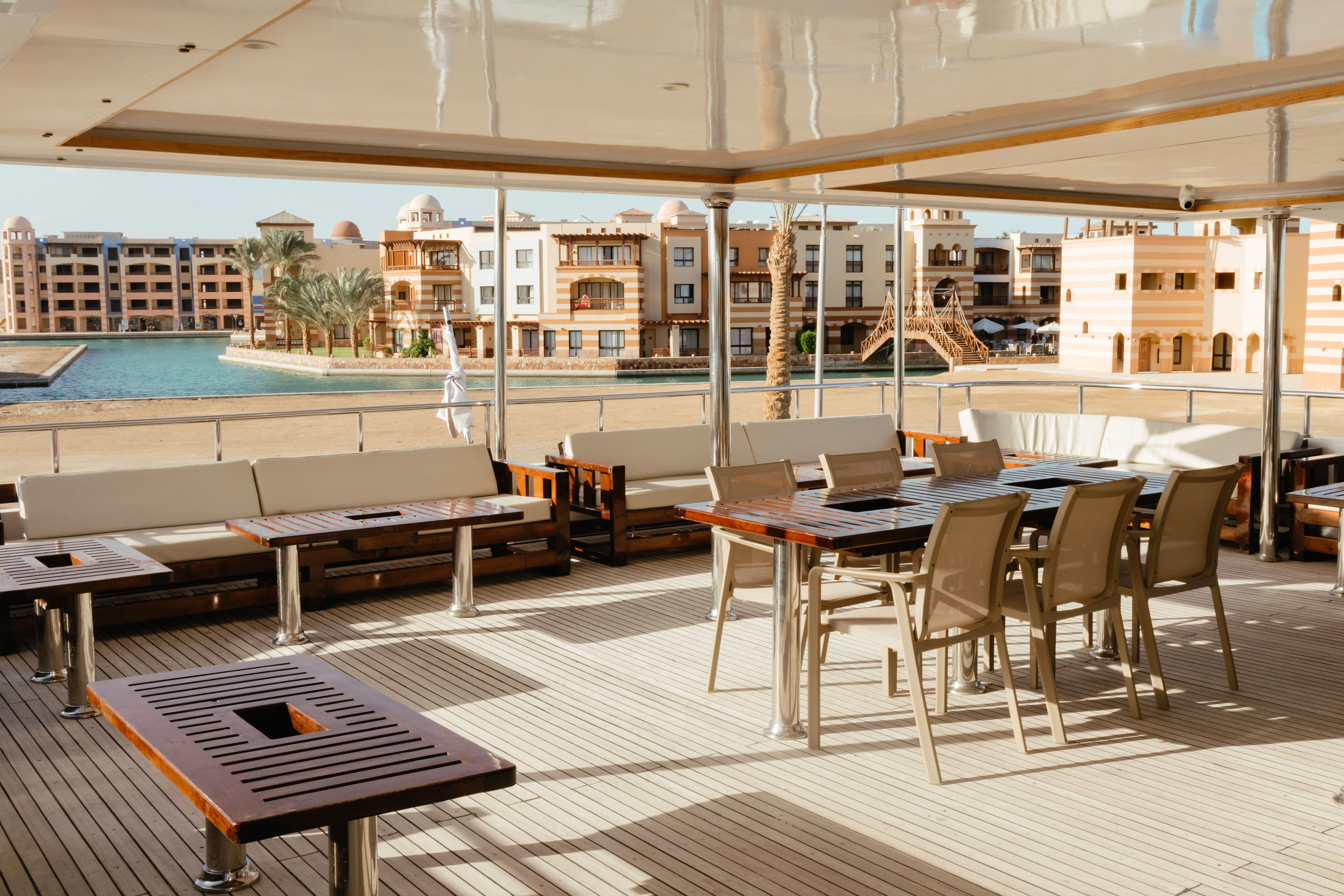 Avo's dining area on the open deck