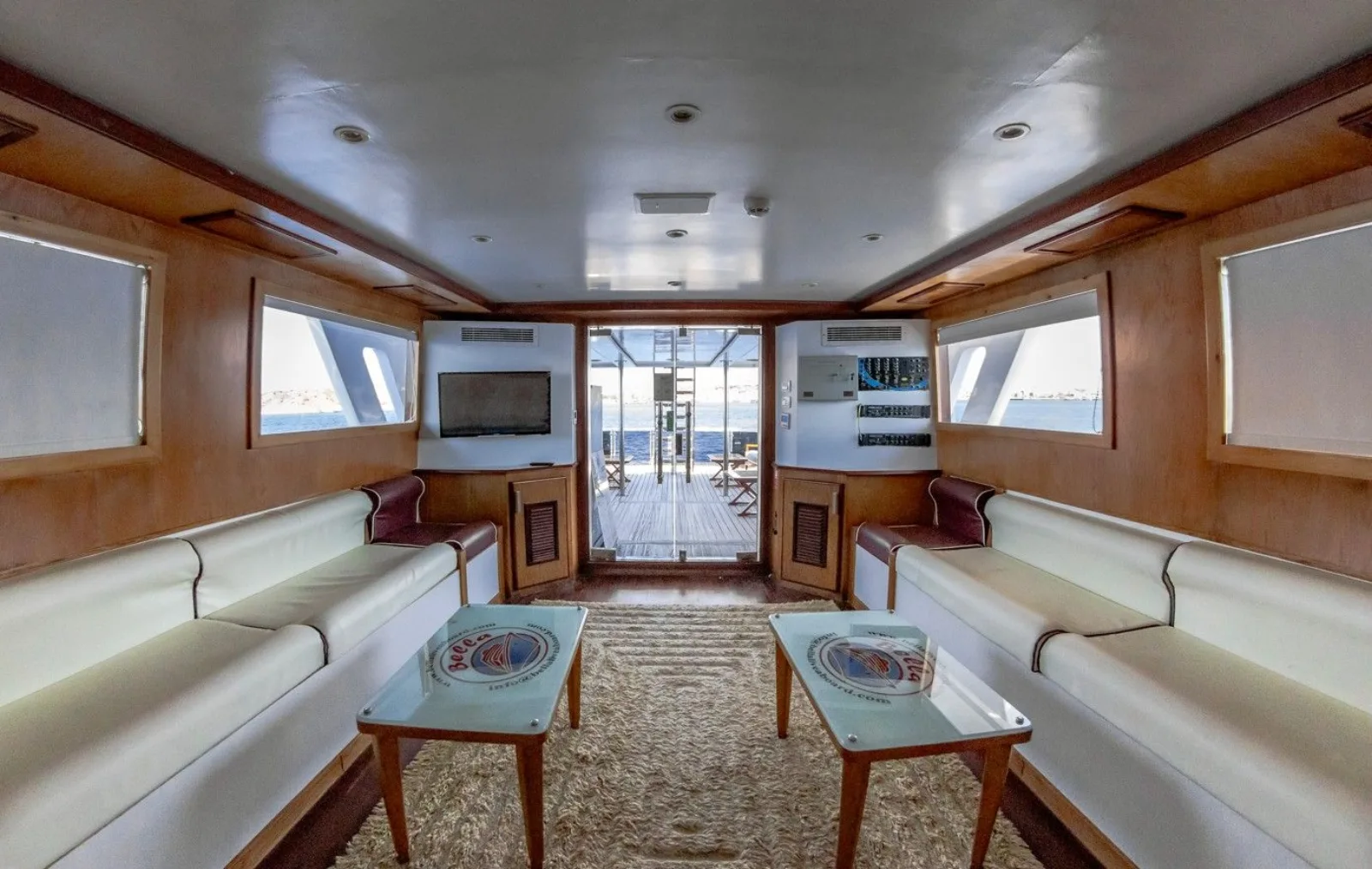 Bella 3 salon looking towards the glass door and open deck
