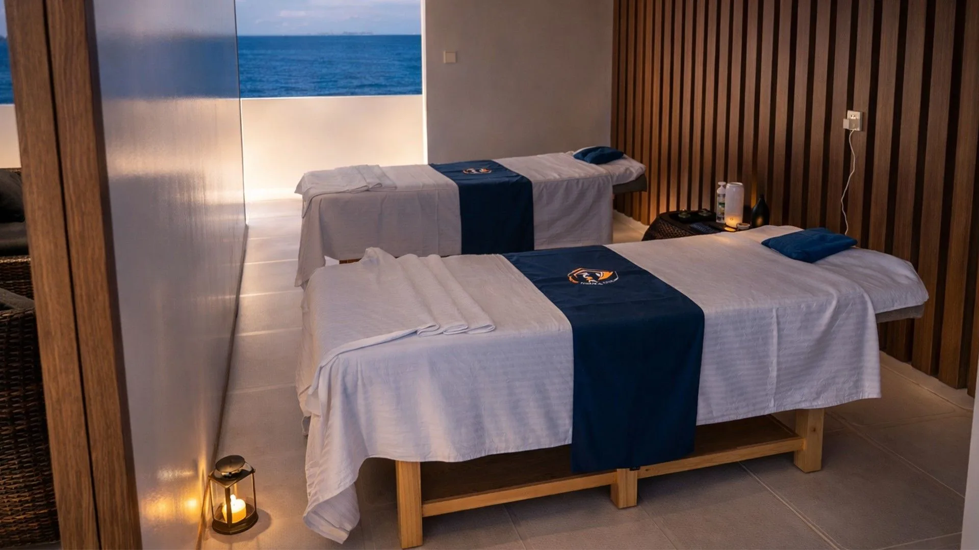 Two-bed massage room on Black Manta