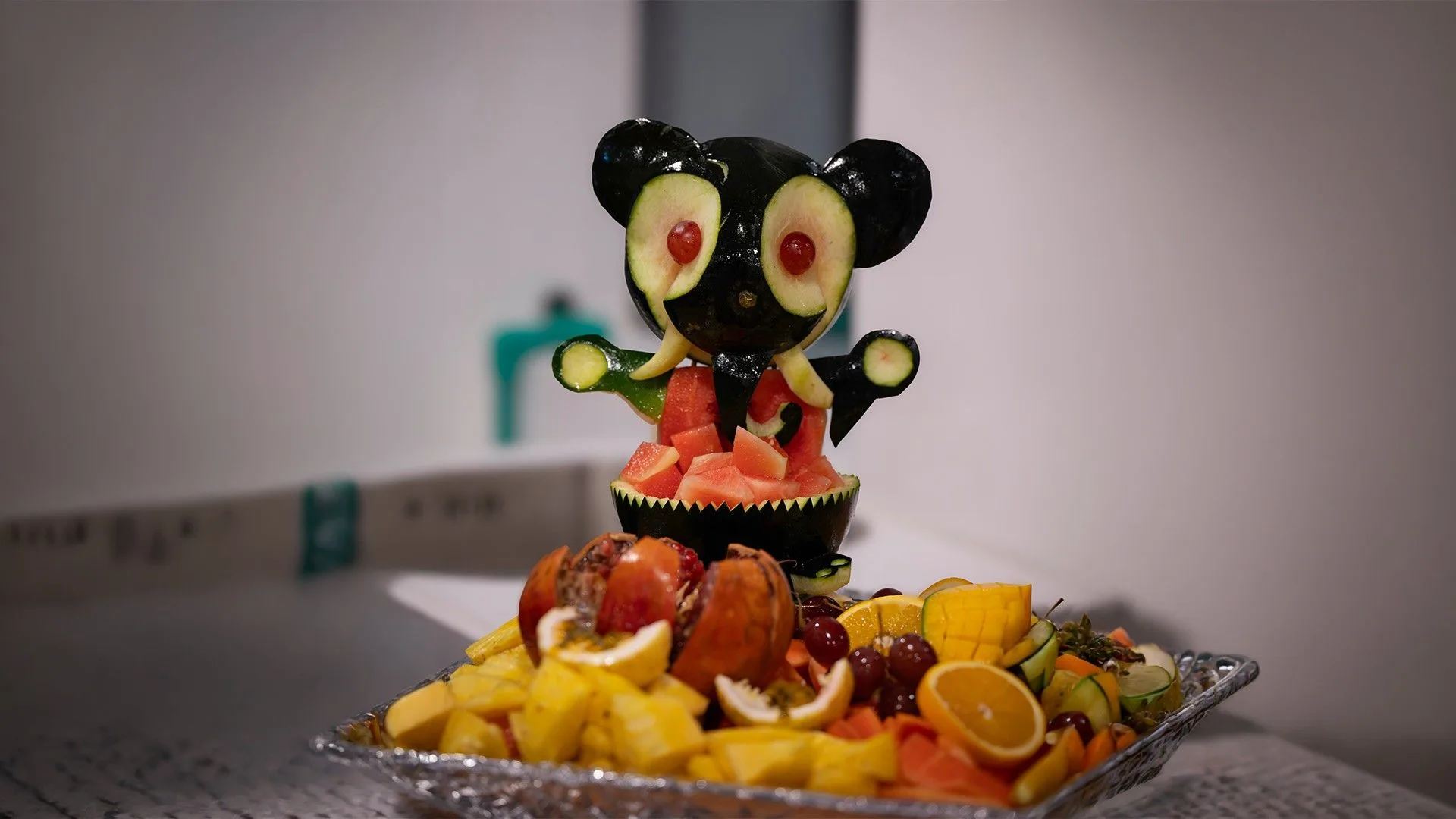 Fruit carving by the Black Manta chef