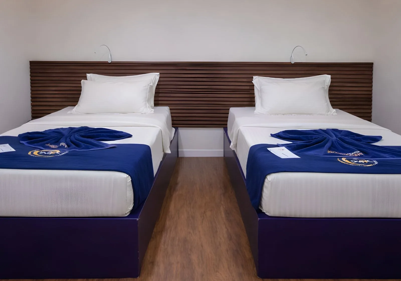 Standard cabin on the lower deck of Black Manta — two beds
