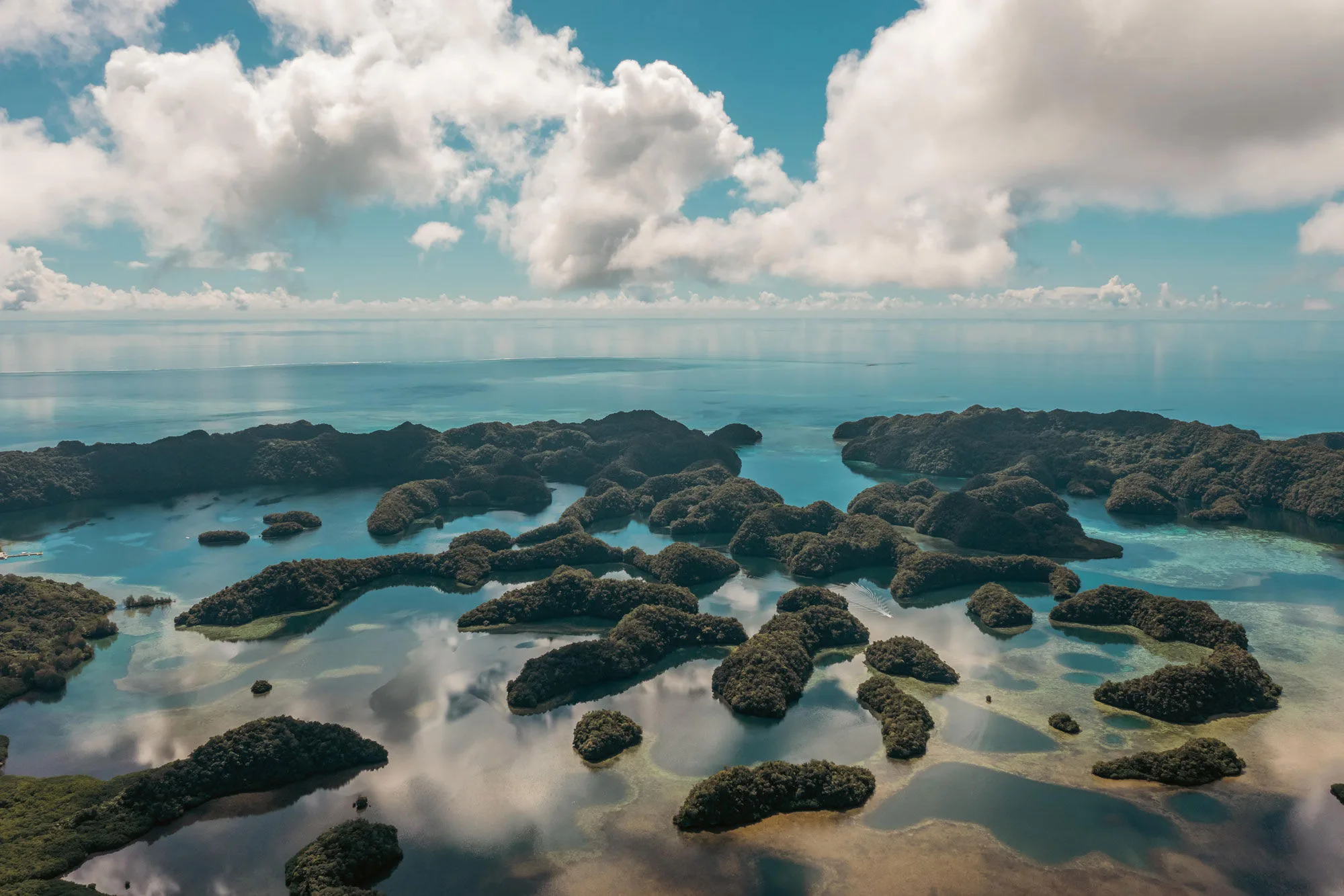 Aerial view of the Rock Islands of Palau
