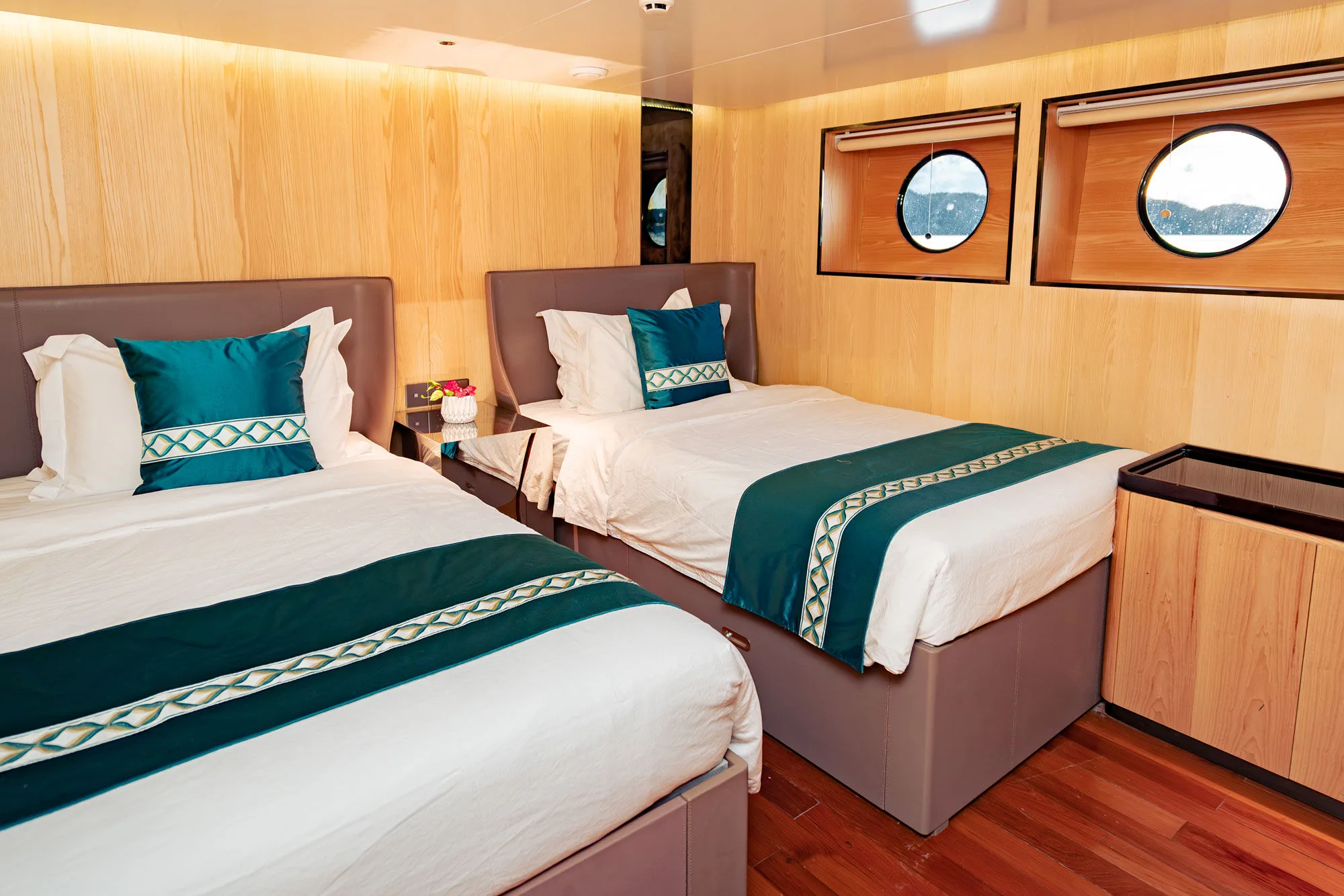 Deluxe Twin on Black Pearl — general view of the lower deck cabin