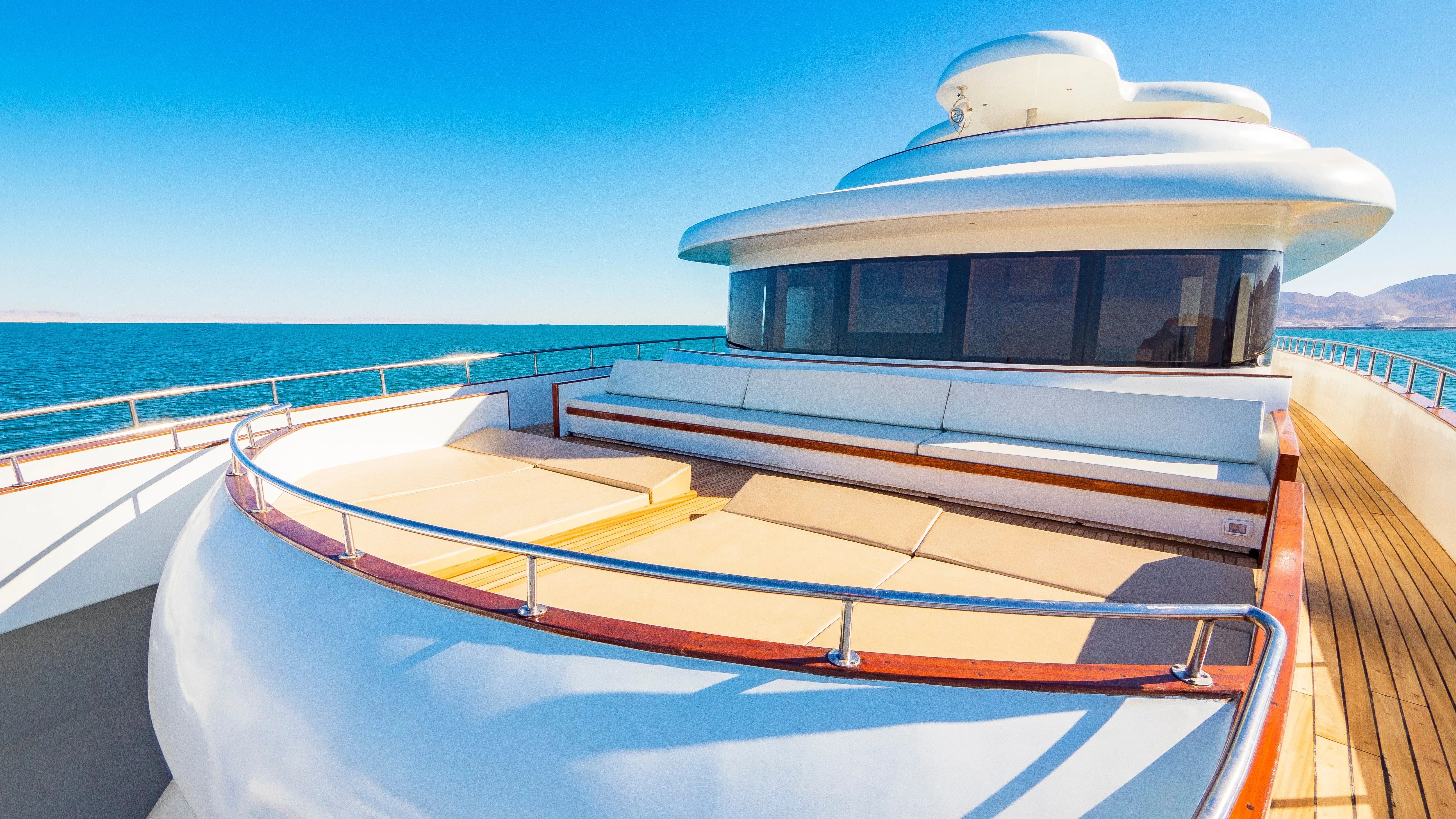 Bow sun deck of Blue Force Three