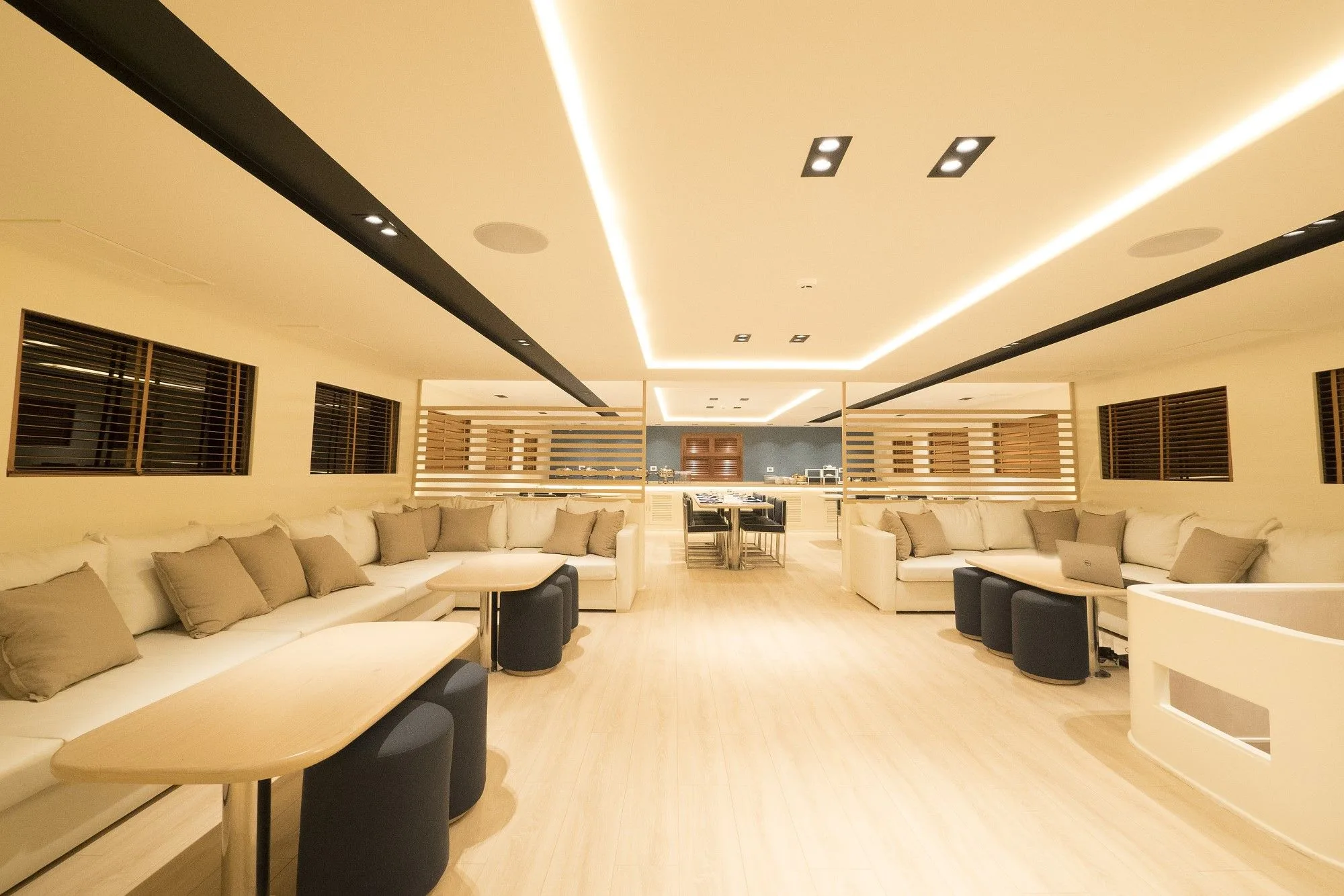 Saloon and dining area of Blue Force Three