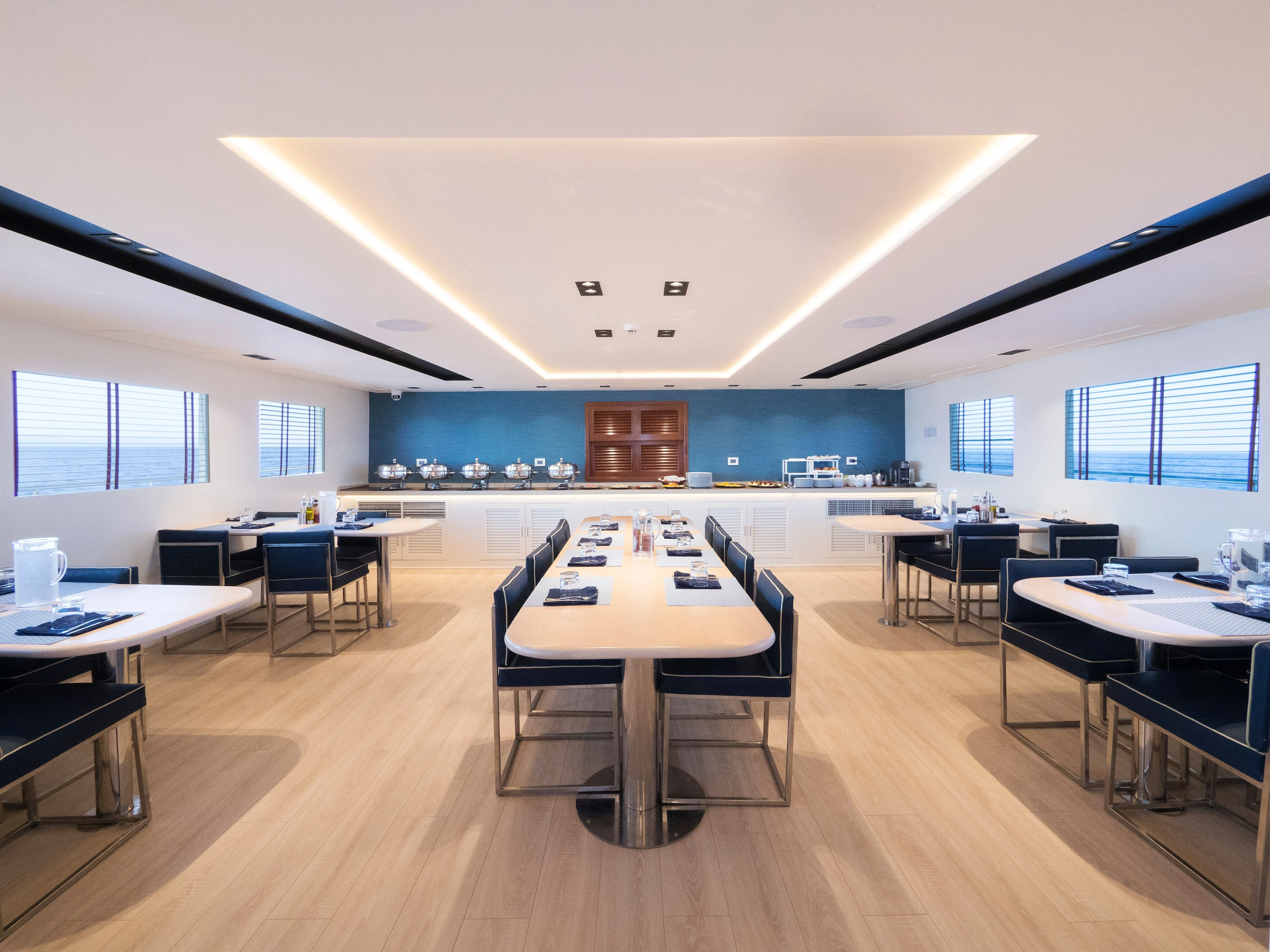 Dining room of Blue Force Three on the main deck