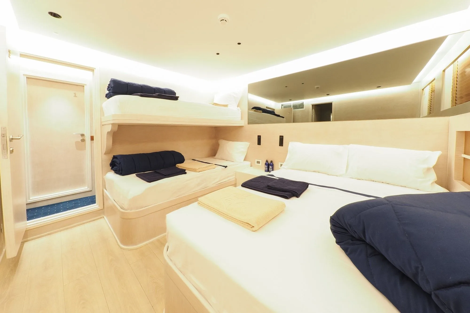 Triple cabin on Blue Force Three — view from the door