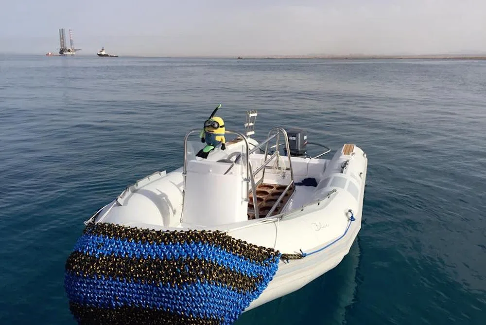 Zodiac used to reach the outlying dive sites