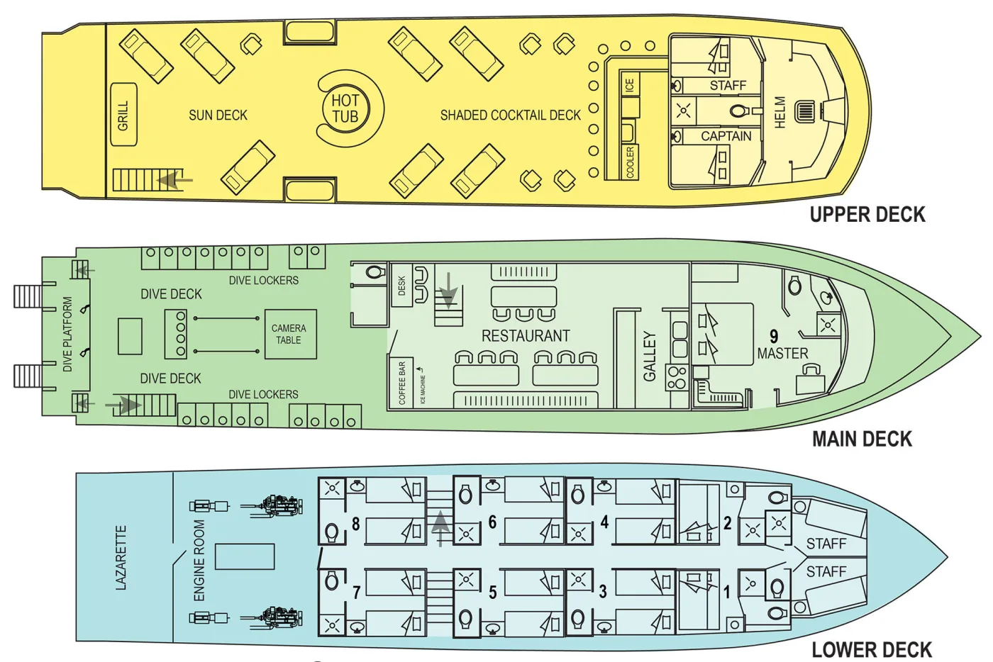Deck plan of Cayman Aggressor IV