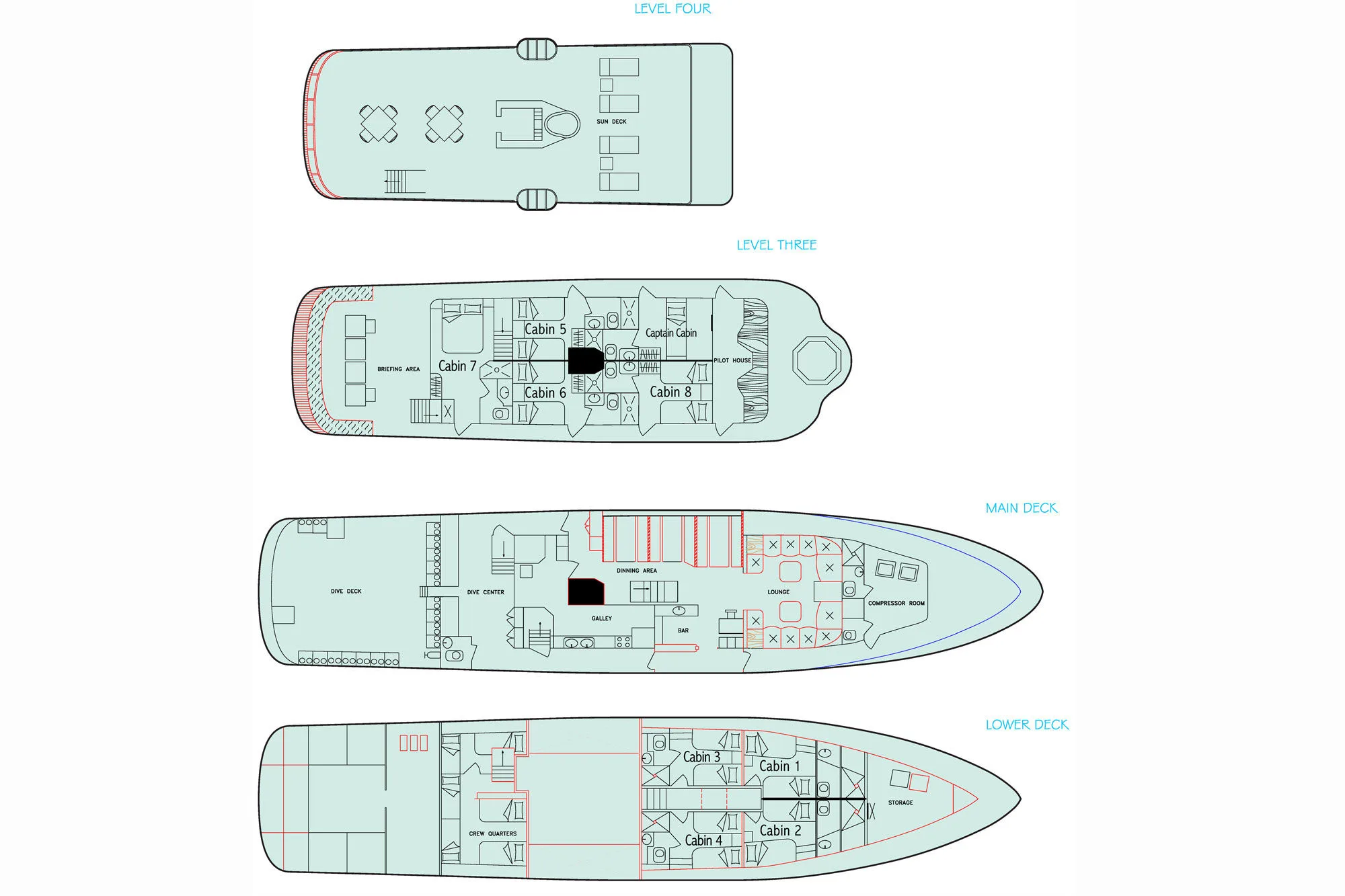Deck plan of Galapagos Aggressor III