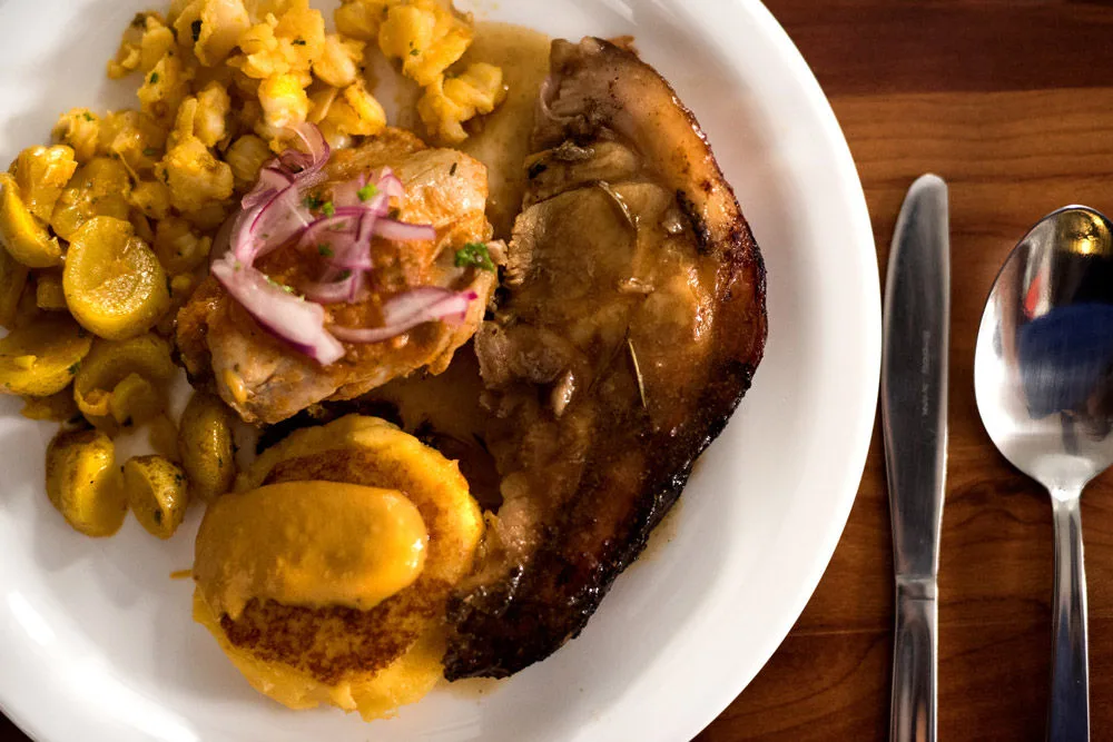 Hot dish served on board Galapagos Master