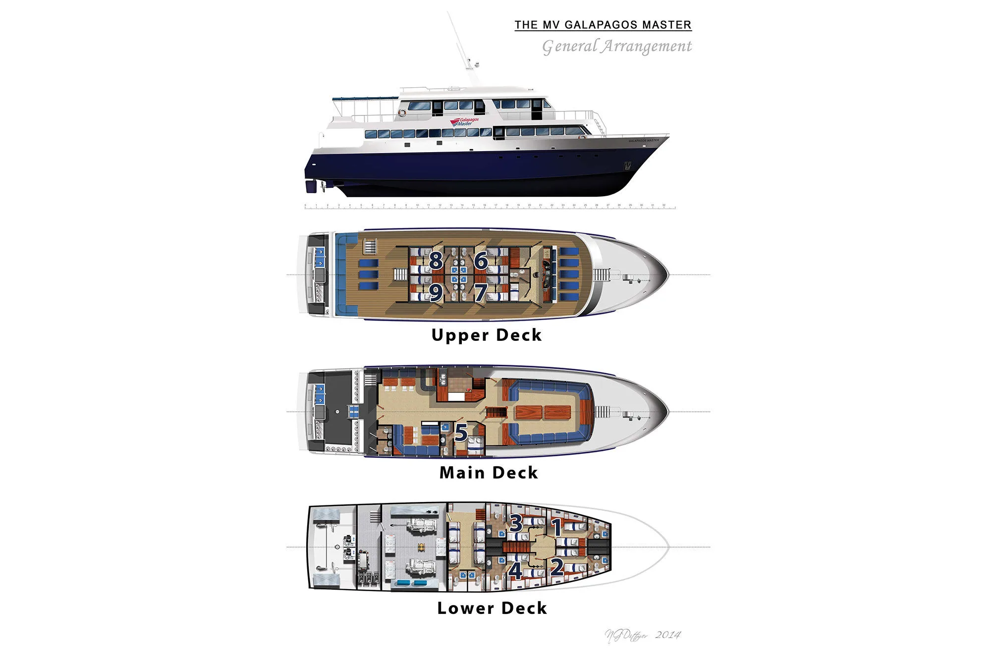 Deck plan of Galapagos Master