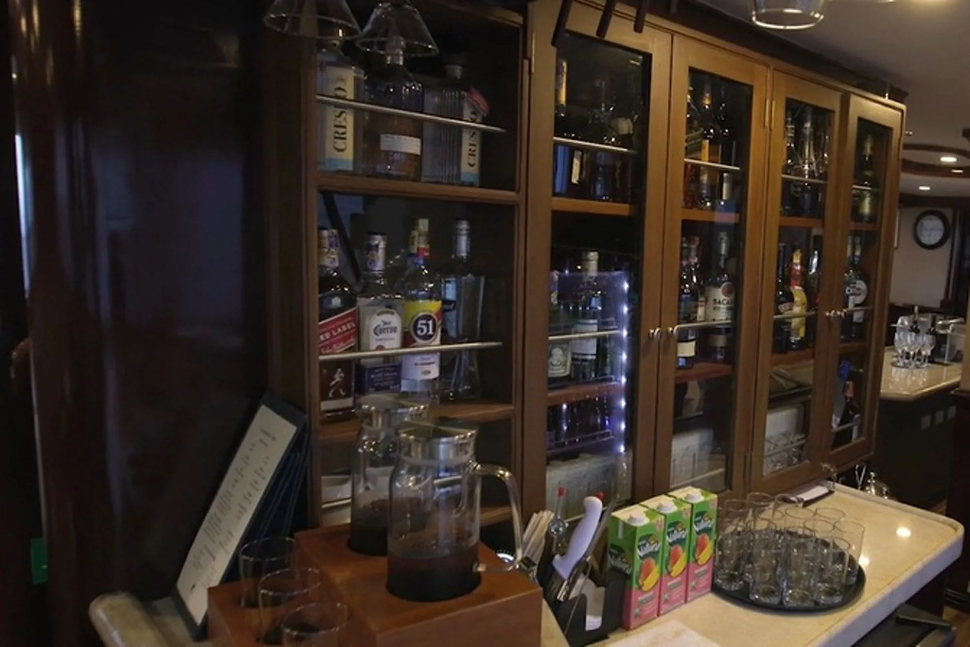 Bar on board Galapagos Sky