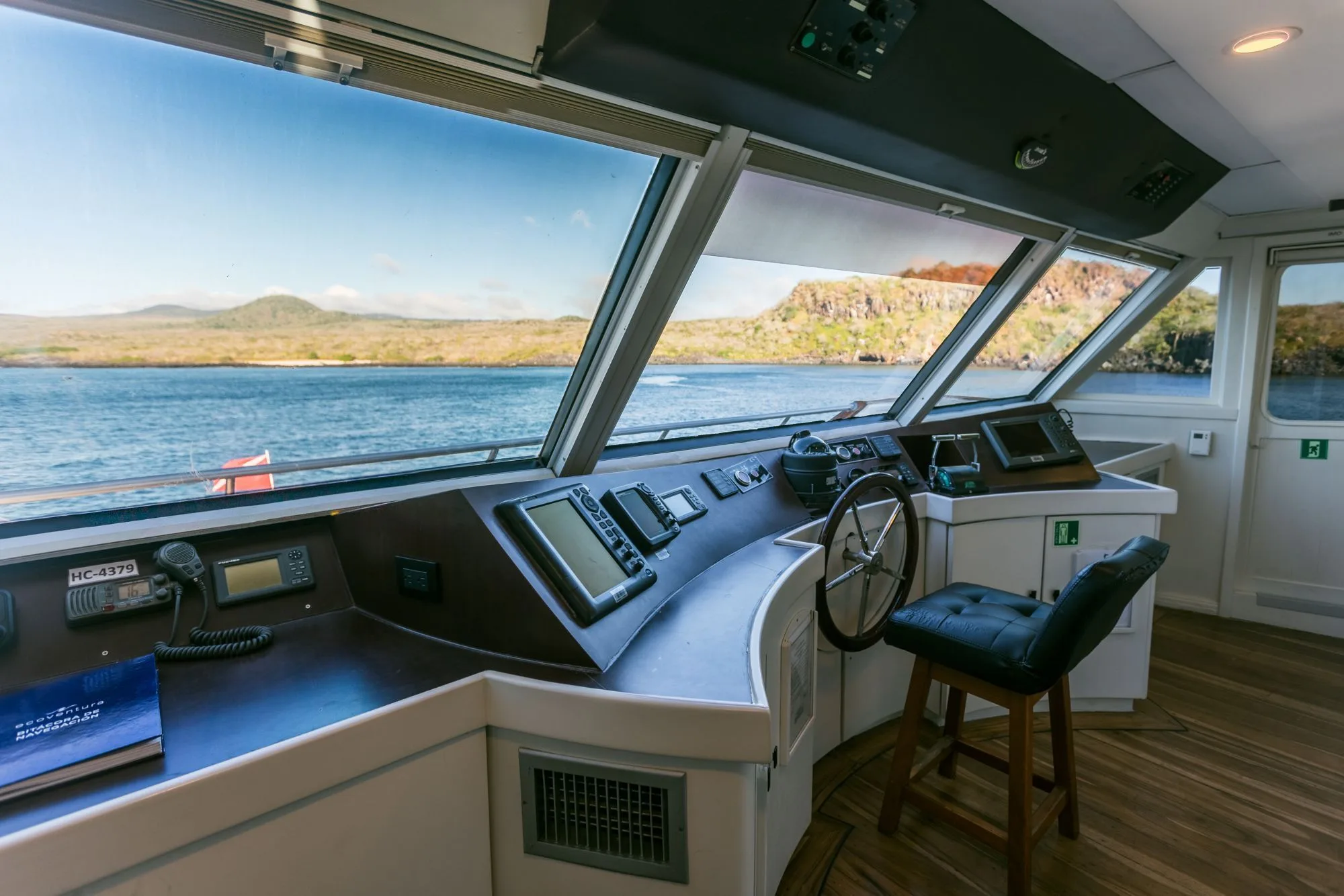 Wheelhouse of Galapagos Sky