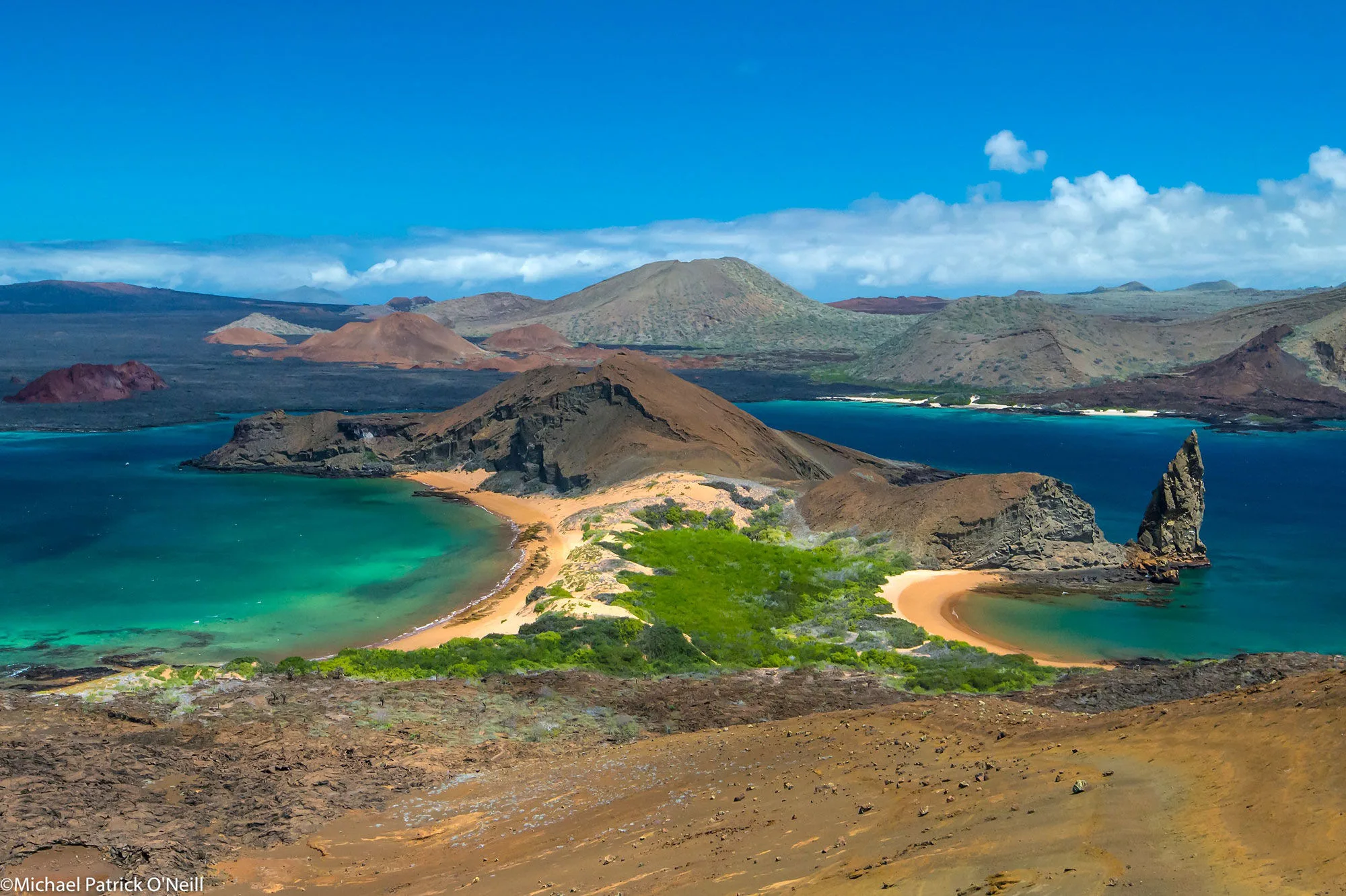 Bartolome Island from the air