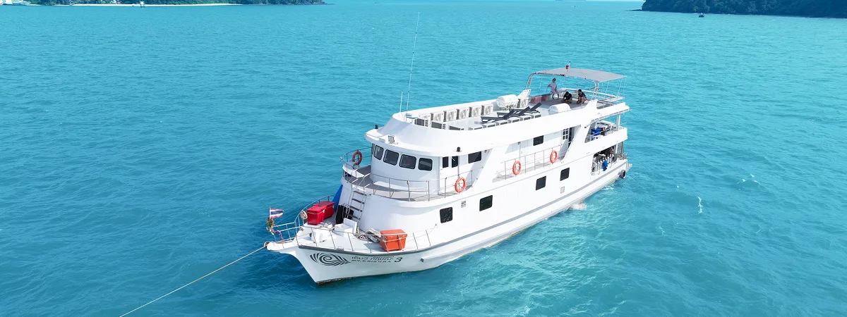 Krishna 3 from the air on the turquoise water of the Andaman Sea