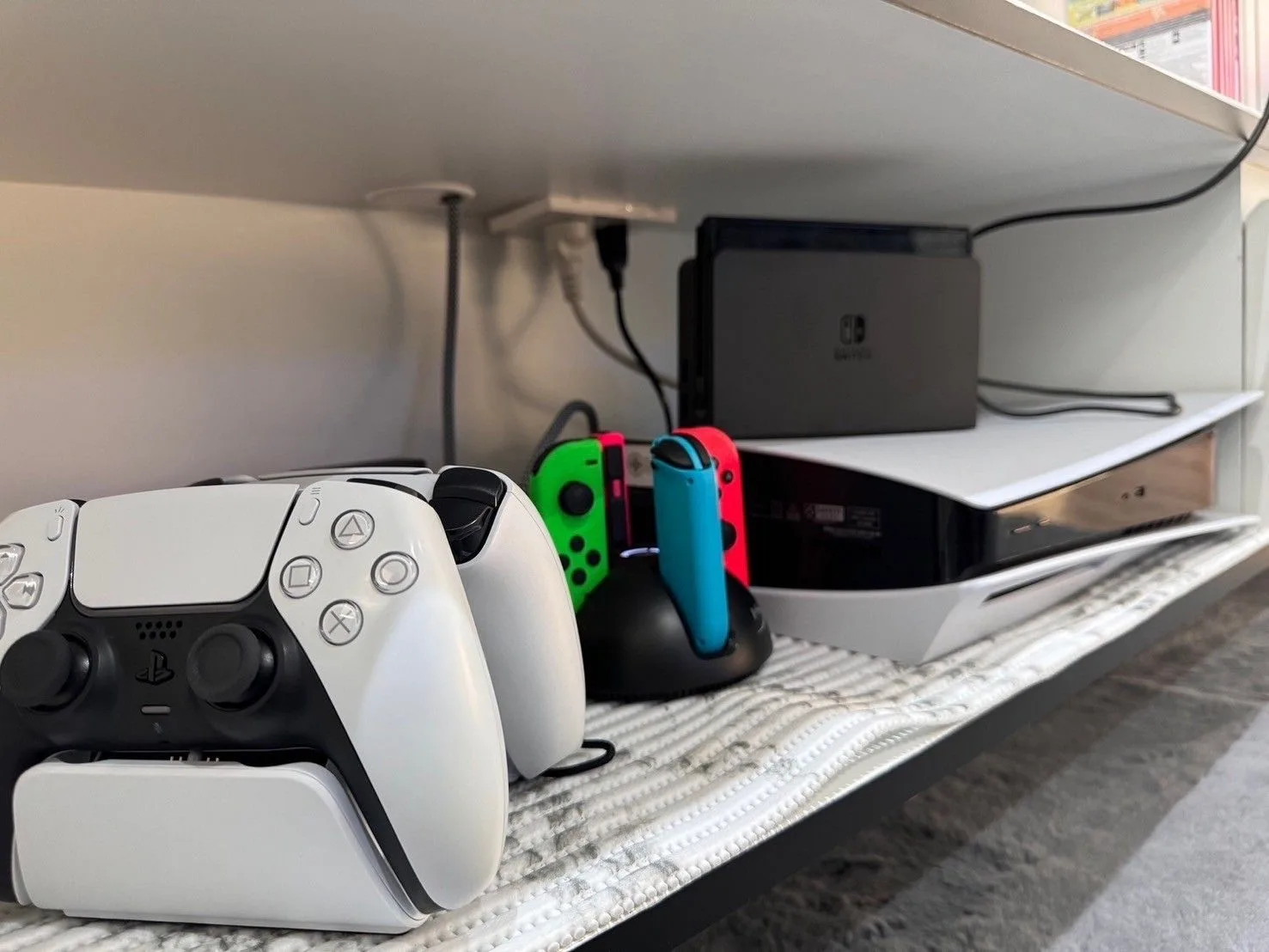 PlayStation 5 and Nintendo consoles in the ship's saloon