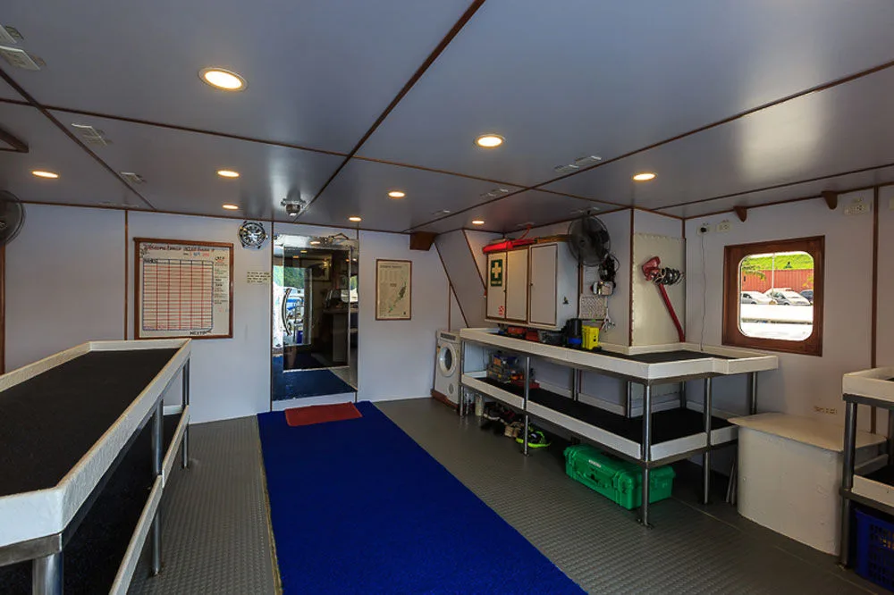 Camera room and rebreather service area on Ocean Hunter 3