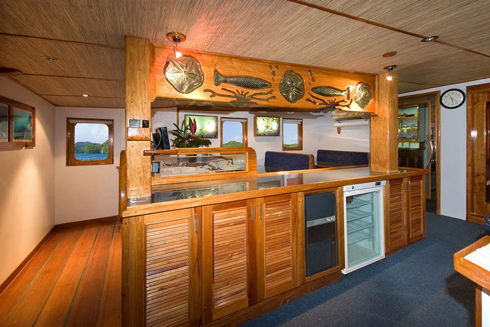 Bar counter and galley of Ocean Hunter 3
