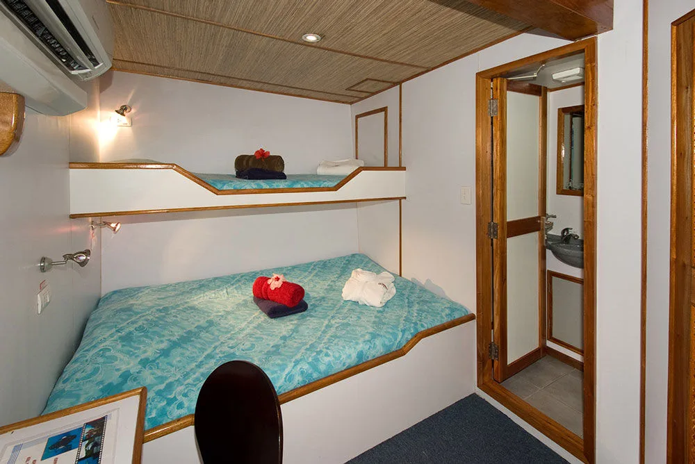 Deluxe cabin on Ocean Hunter 3 — view from the entrance