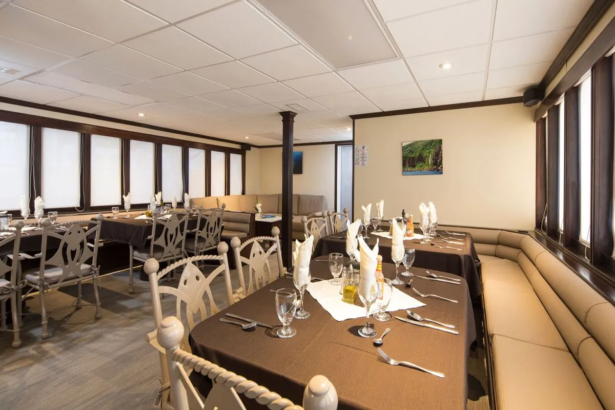 Table set for dinner aboard Okeanos Aggressor II