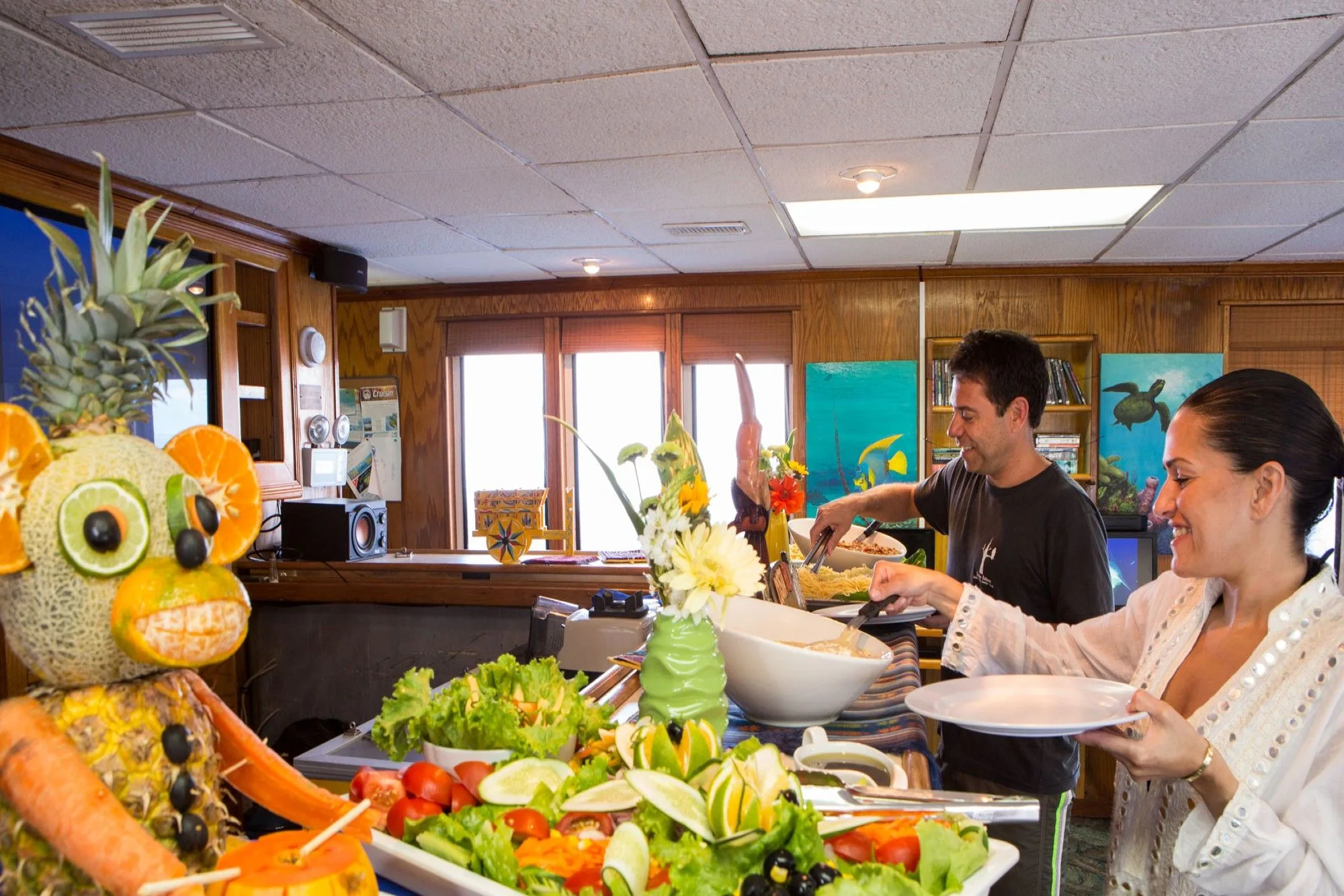 Buffet lunch aboard Okeanos Aggressor II