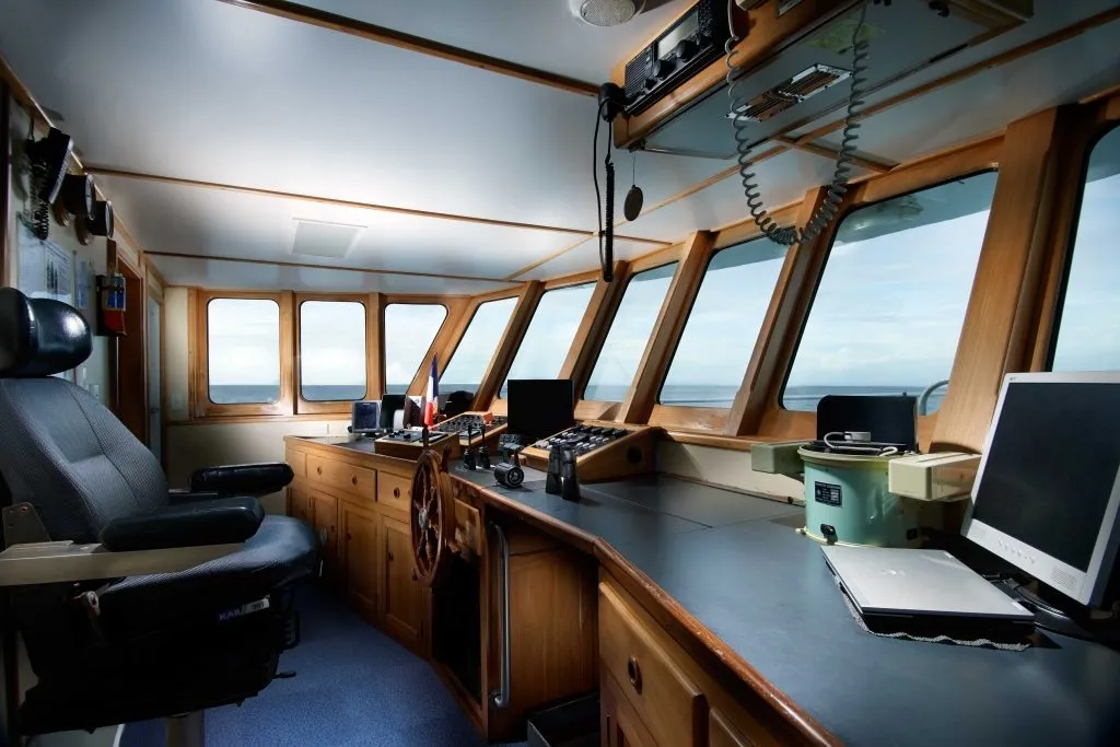 Wheelhouse of Pacific Master with navigation instruments