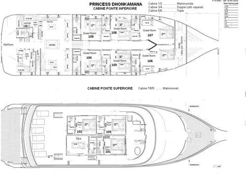 Deck plan of Princess Dhonkamana