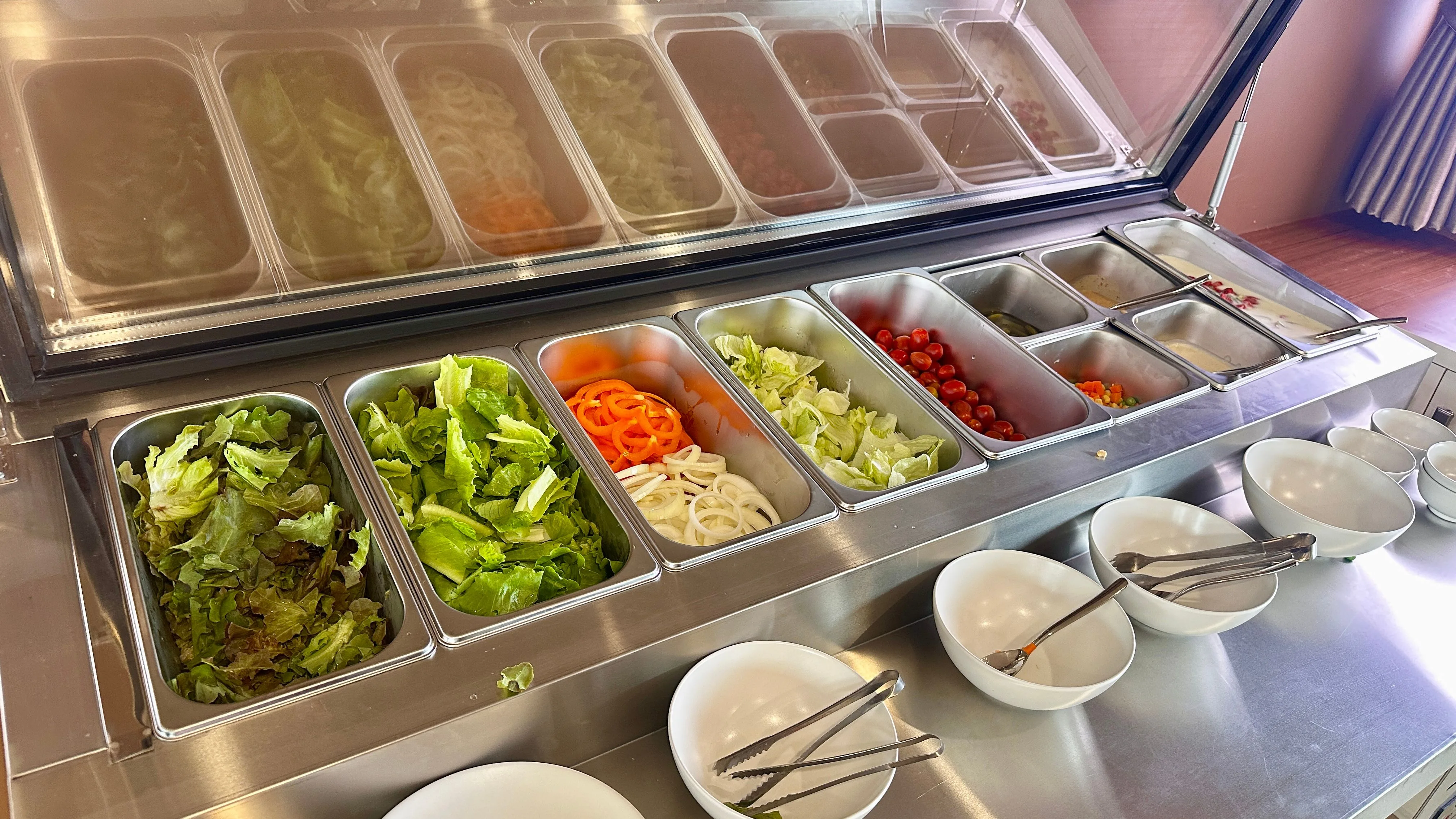 Salad bar on Raga's buffet