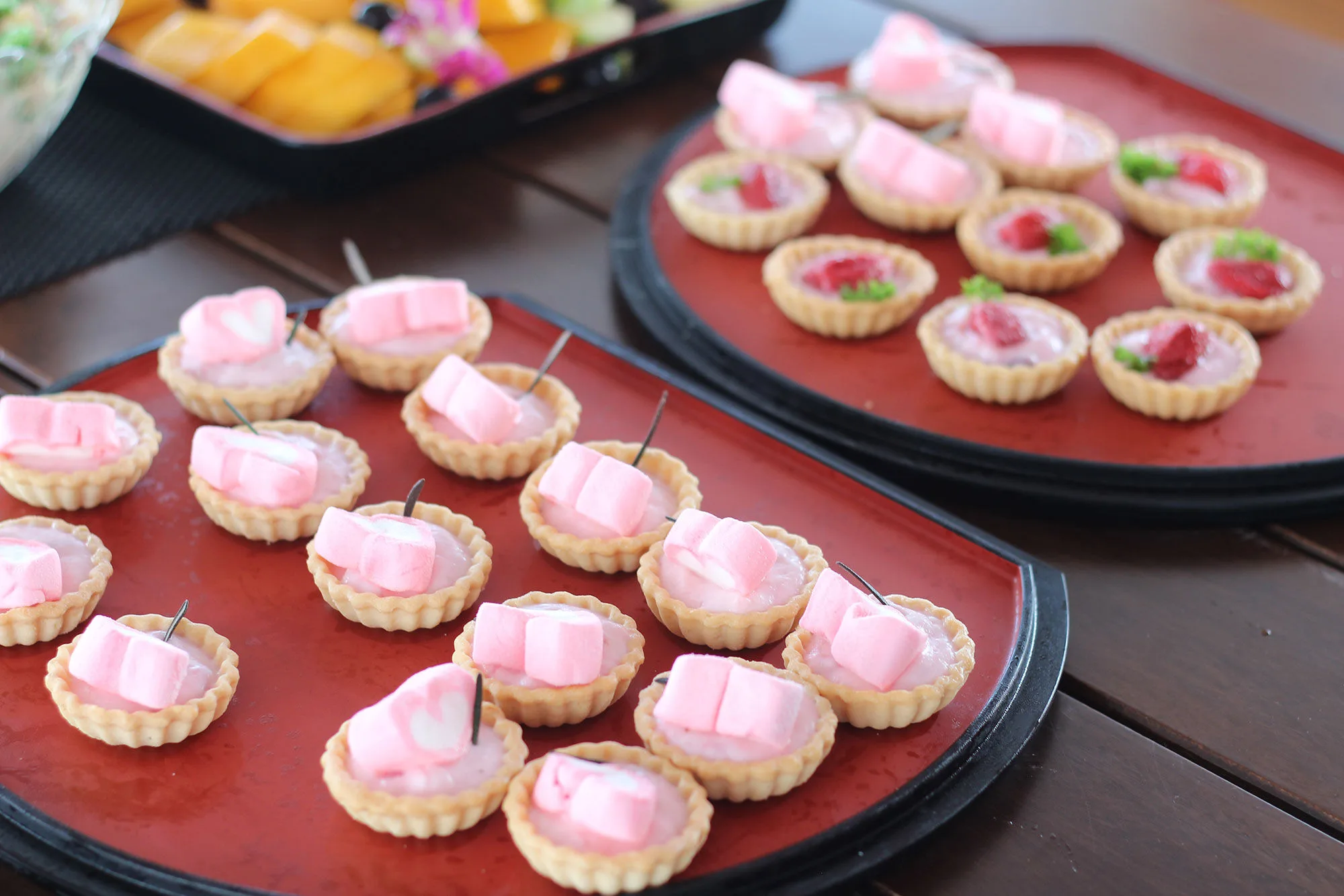 Dessert tartlets on Raga's buffet