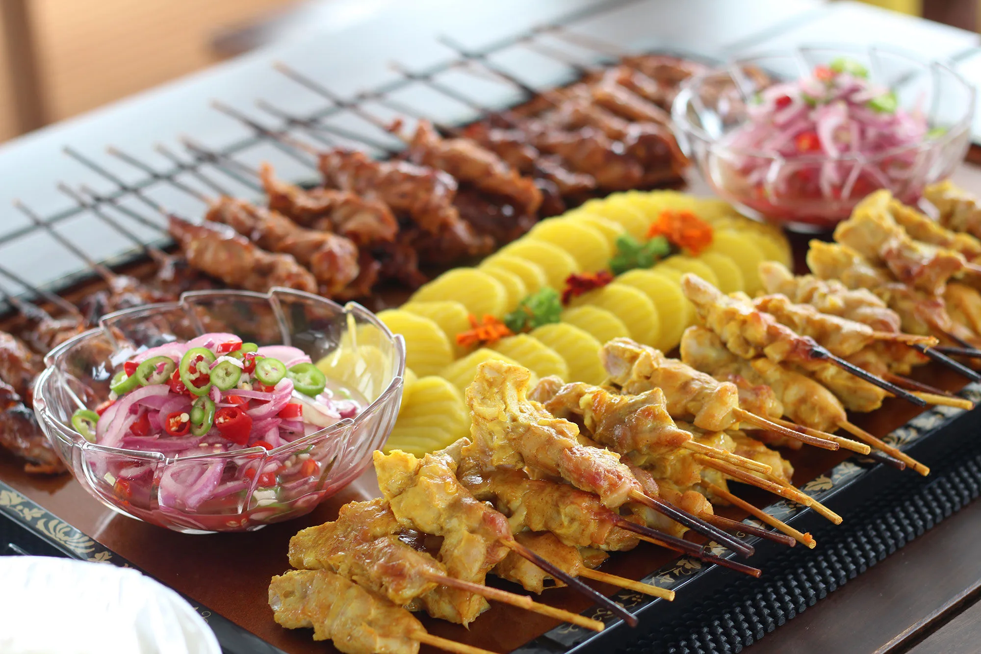 Thai satay skewers at lunch on Raga