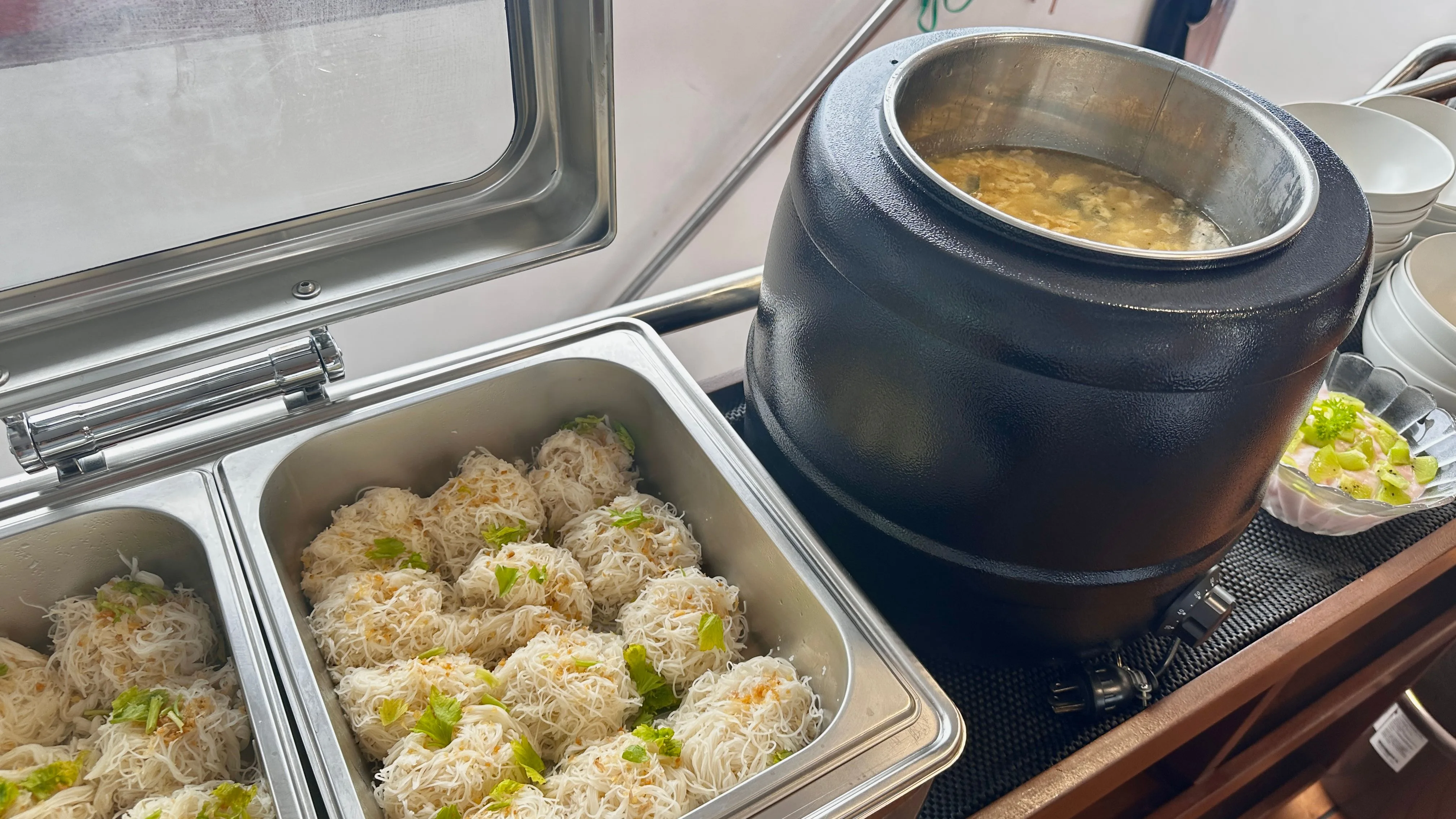 A hot Thai dish served on Raga