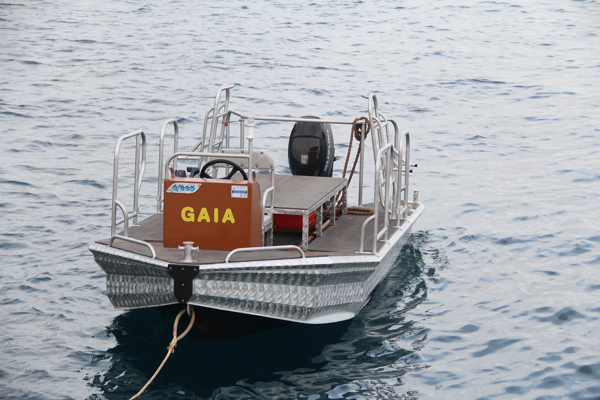 Raga's motor tender used to run divers to the sites