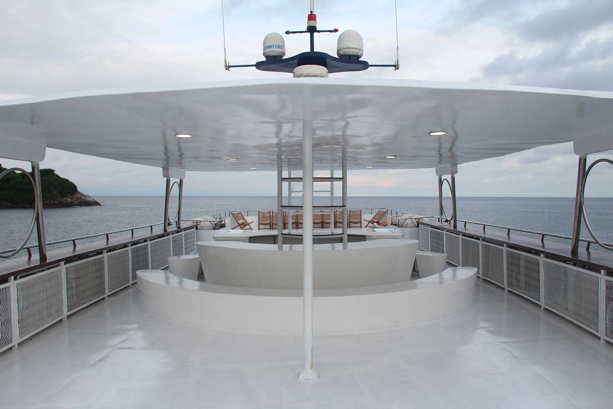 Raga's upper deck under its awning