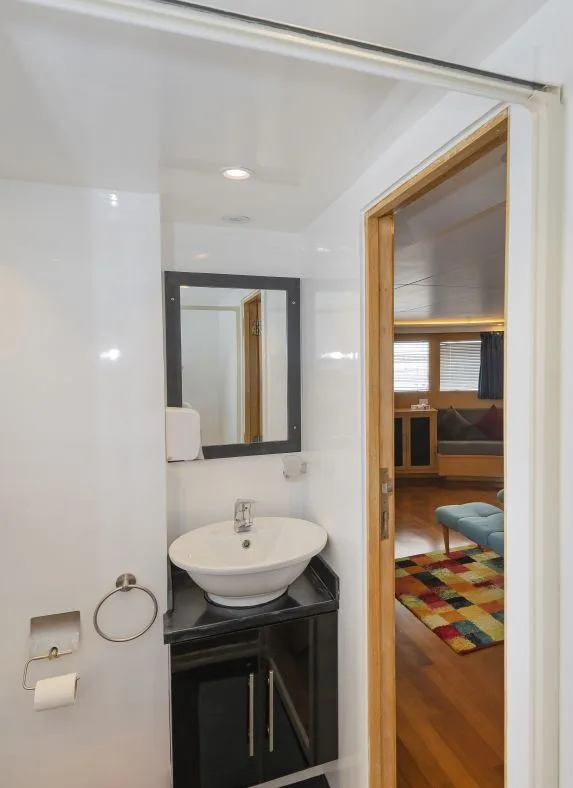 Royal Suite bathroom, with the sitting area beyond the door