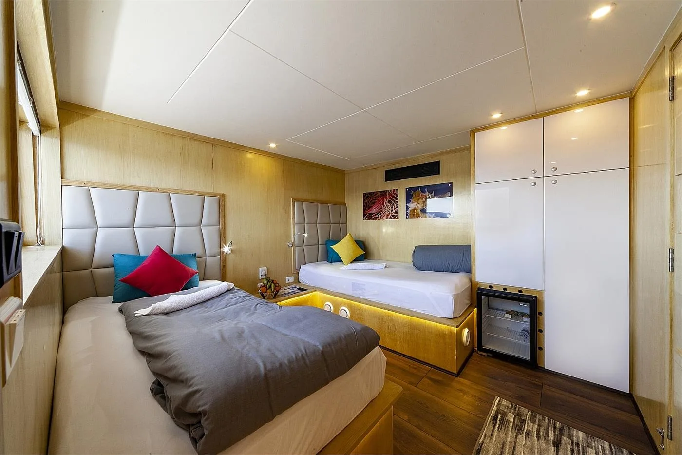 Superior upper deck cabin with a double and a single bed