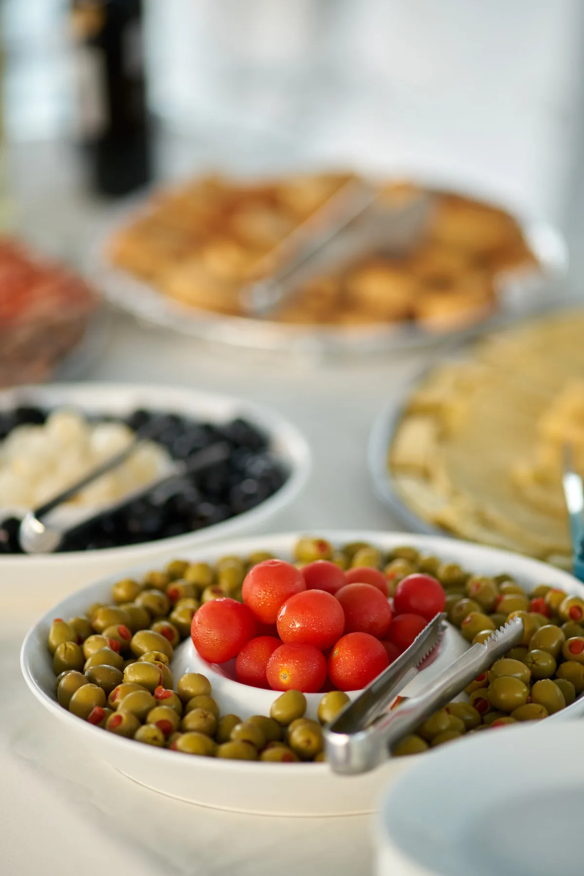 Starters and salads on the buffet table