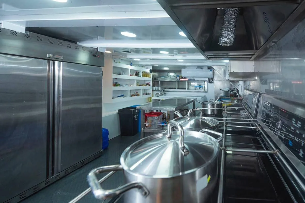 The galley aboard Tiburon Explorer