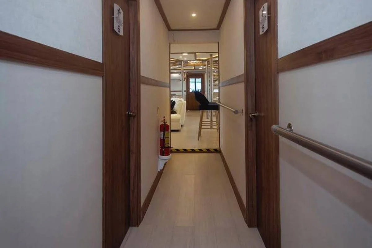 Main deck corridor aboard Tiburon Explorer