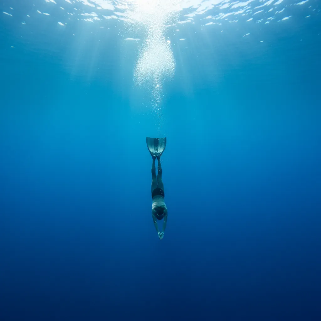 Фридайвер уходит вглубь